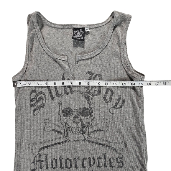 Sick Boy Motorcycles Gray Skull Tank Top Size XL - Picture 4 of 4